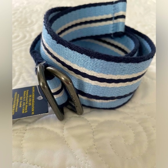 NWT Navy/Light Blue/White 36” Polo by Ralph Lauren Belt - Picture 3 of 9